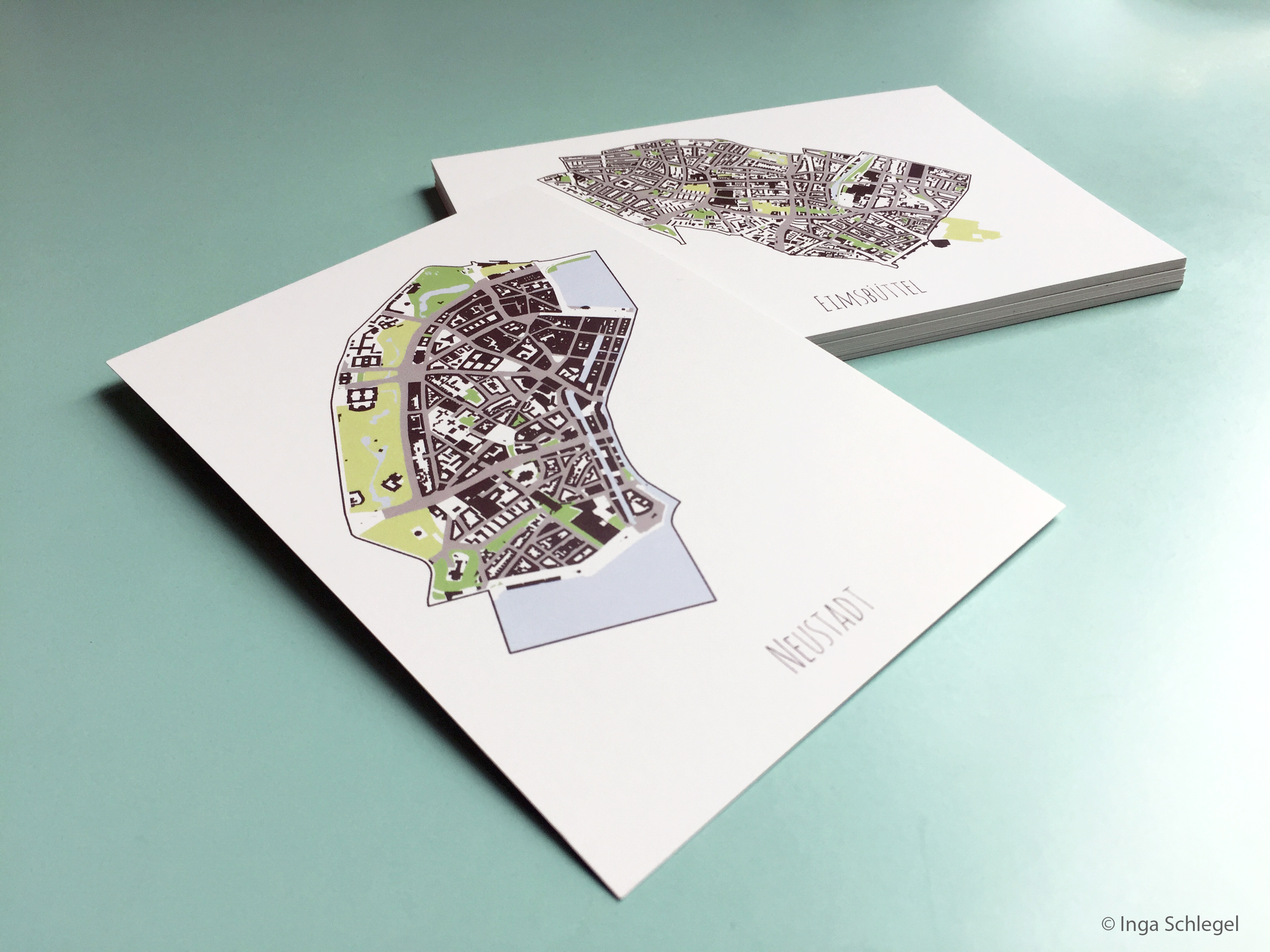 Read more about the article Kartographische Grüße mit Hamburg-Postkarten